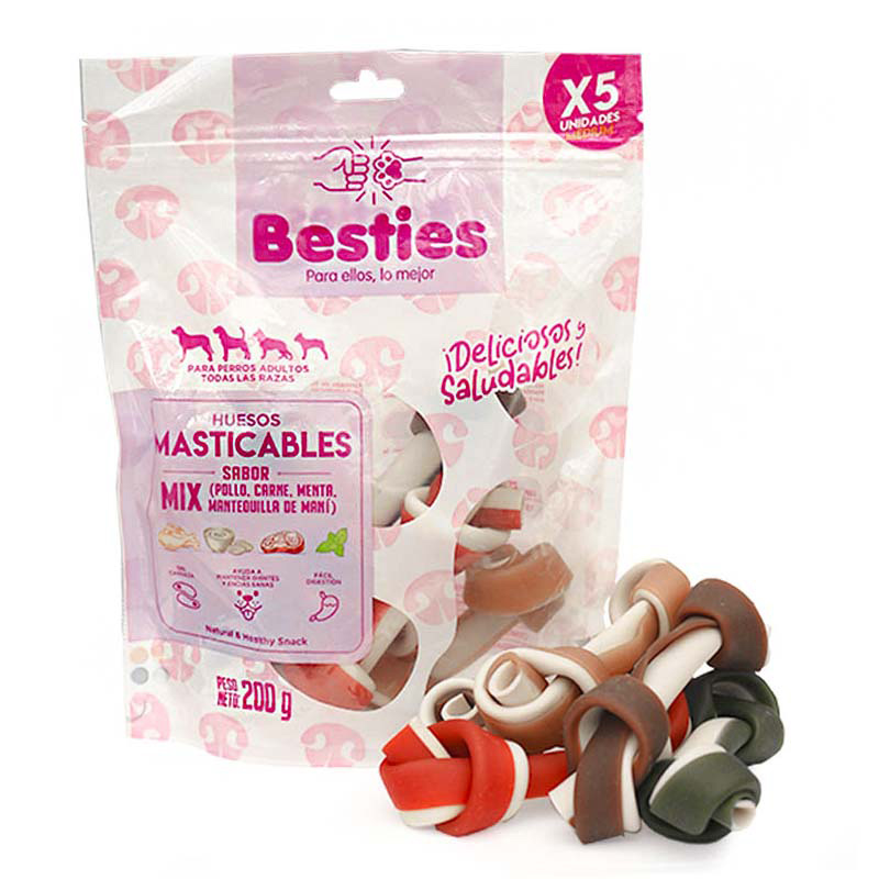 Besties - Huesos Masticables Medianos Mix de Sabores